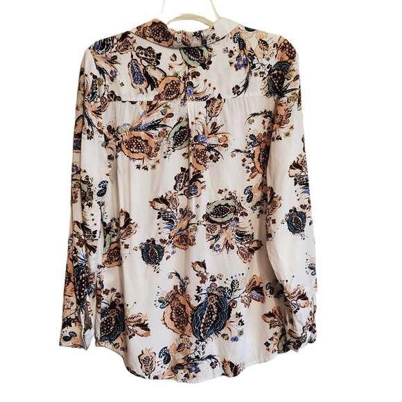 Chico’s Silky Soft Botanical Boho Festival Lace-Up Tunic Size 1 Modal Blend - Picture 3 of 16